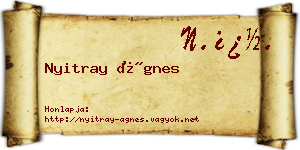Nyitray Ágnes névjegykártya
